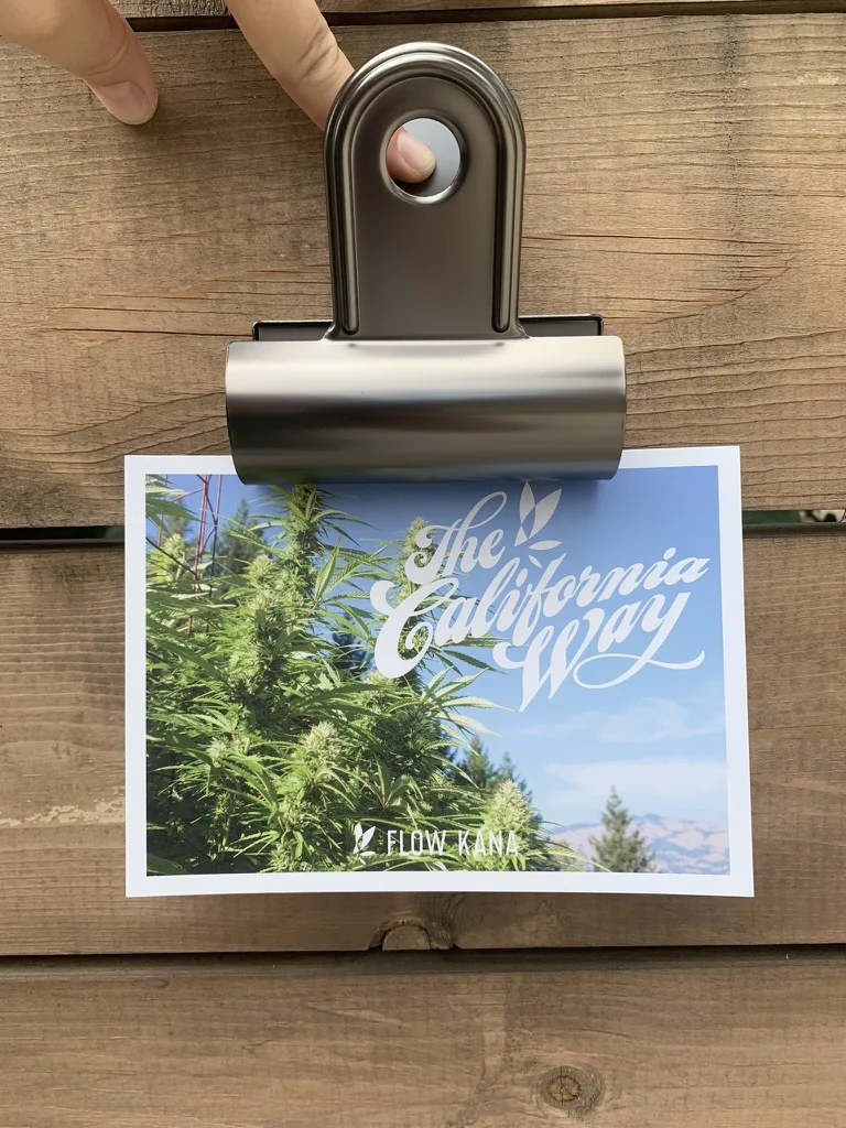 Flow Kana branded postcard and paper collateral