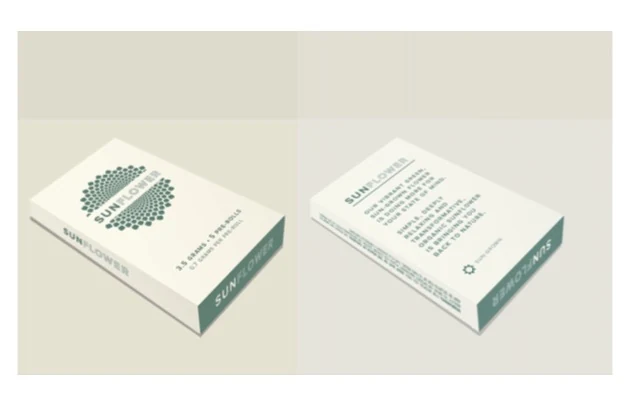 Sunflower boxed product packaging